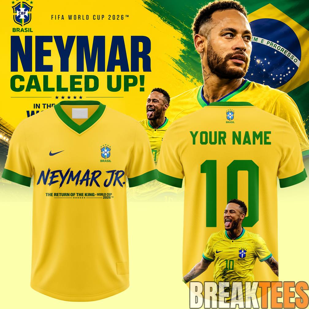 Neymar Is Back Brazil National Team World Cup 2026 Football Jersey Unisex T-shirt, Sweatshirt, Hoodie, Long Sleeve Tee - T-Shirt, Sweatshirt, Hoodie
