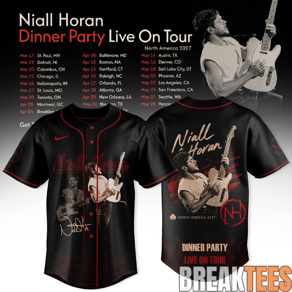 Niall Horan Dinner Party Live on Tour Baseball Jersey Unisex T-shirt, Sweatshirt, Hoodie, Long Sleeve Tee - T-Shirt, Sweatshirt, Hoodie