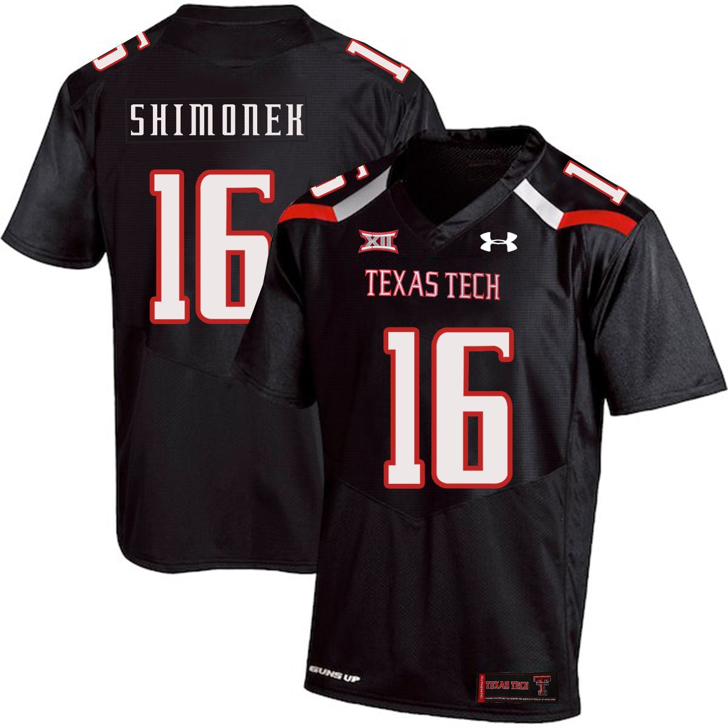 Nic Shimonek 16 Black College Football Jersey football jersey product view 1