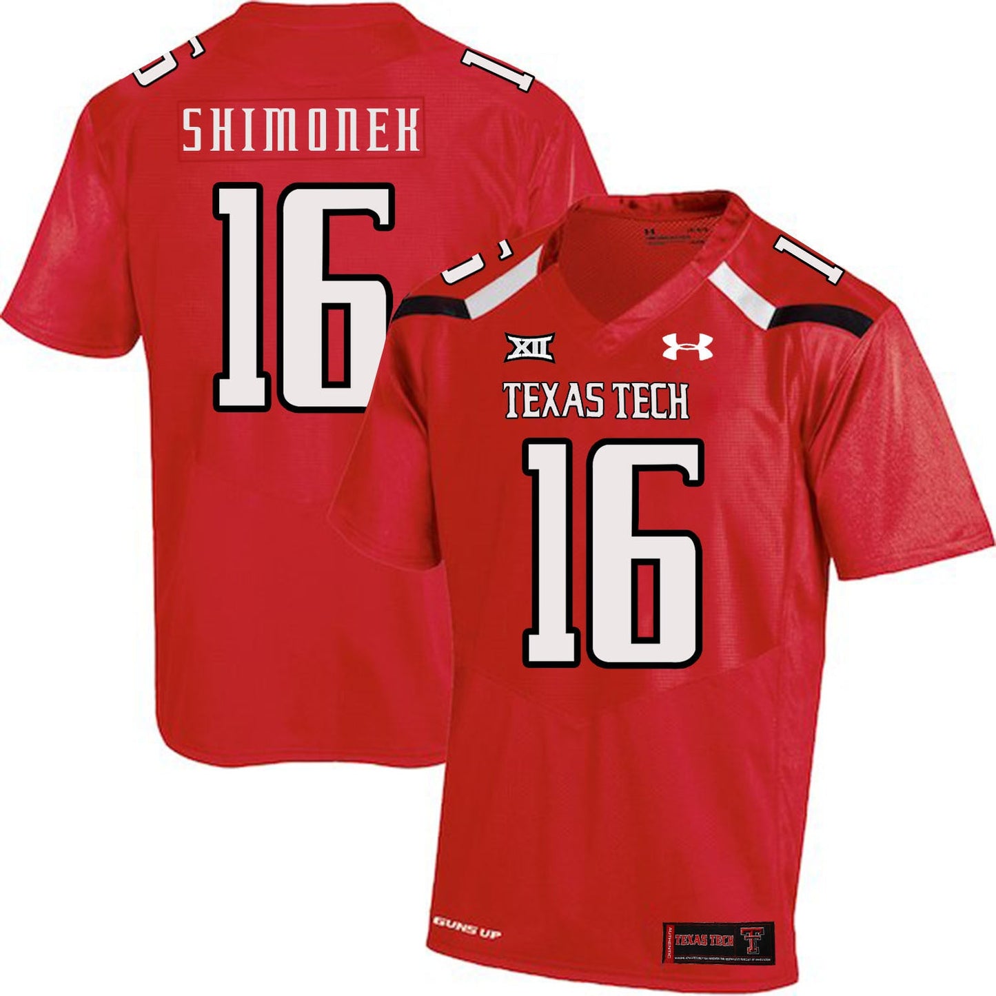 Nic Shimonek 16 Red College Football Jersey football jersey product view 1