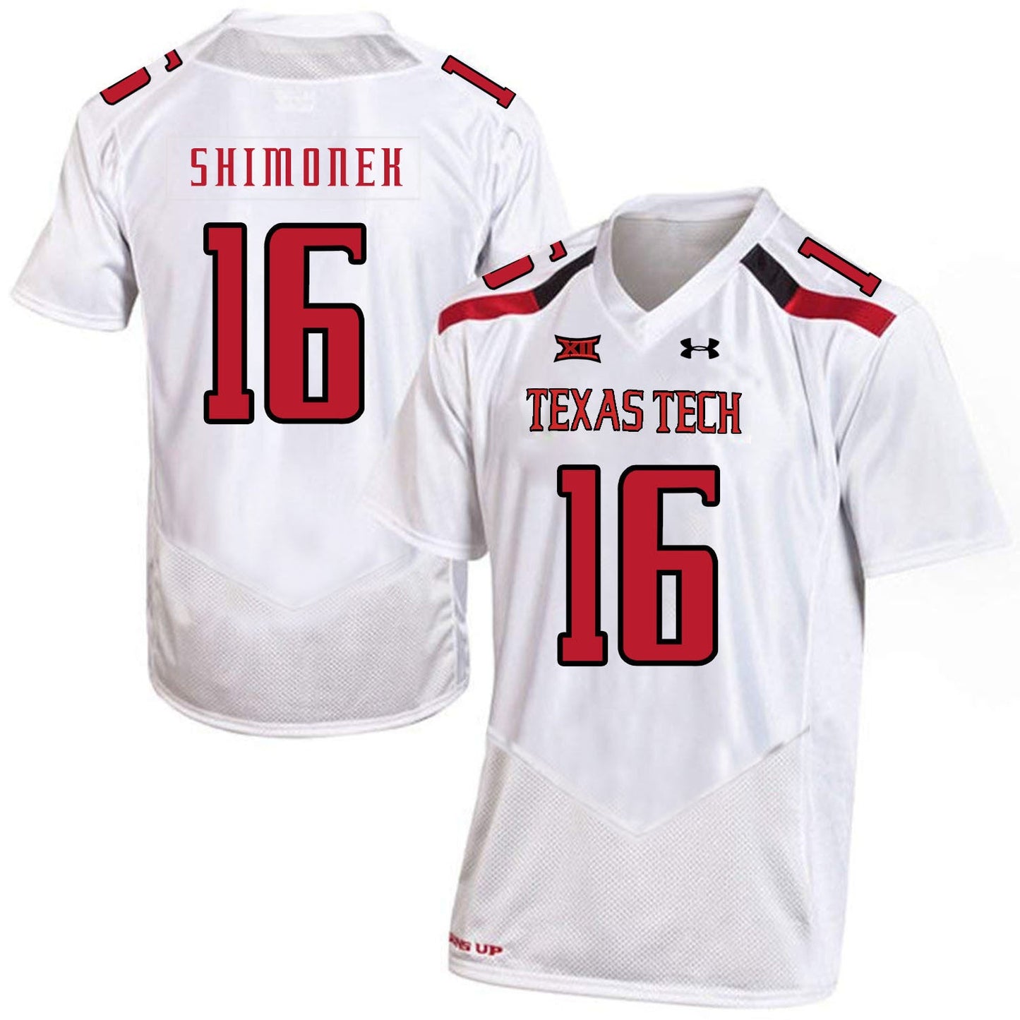 Nic Shimonek 16 White College Football Jersey football jersey product view 1