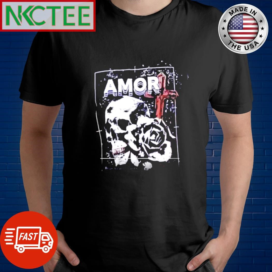 Nice Amor skull cross rose shirt Unisex T-shirt, Sweatshirt, Hoodie, Long Sleeve Tee - T-Shirt, Sweatshirt, Hoodie