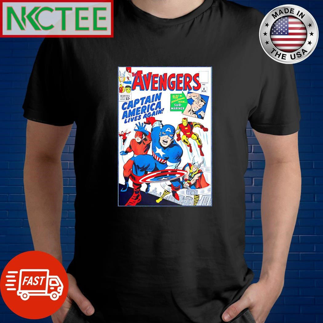Nice Avengers Captain America Lives Again Issue #4 comic shirt Unisex T-shirt, Sweatshirt, Hoodie, Long Sleeve Tee - T-Shirt, Sweatshirt, Hoodie