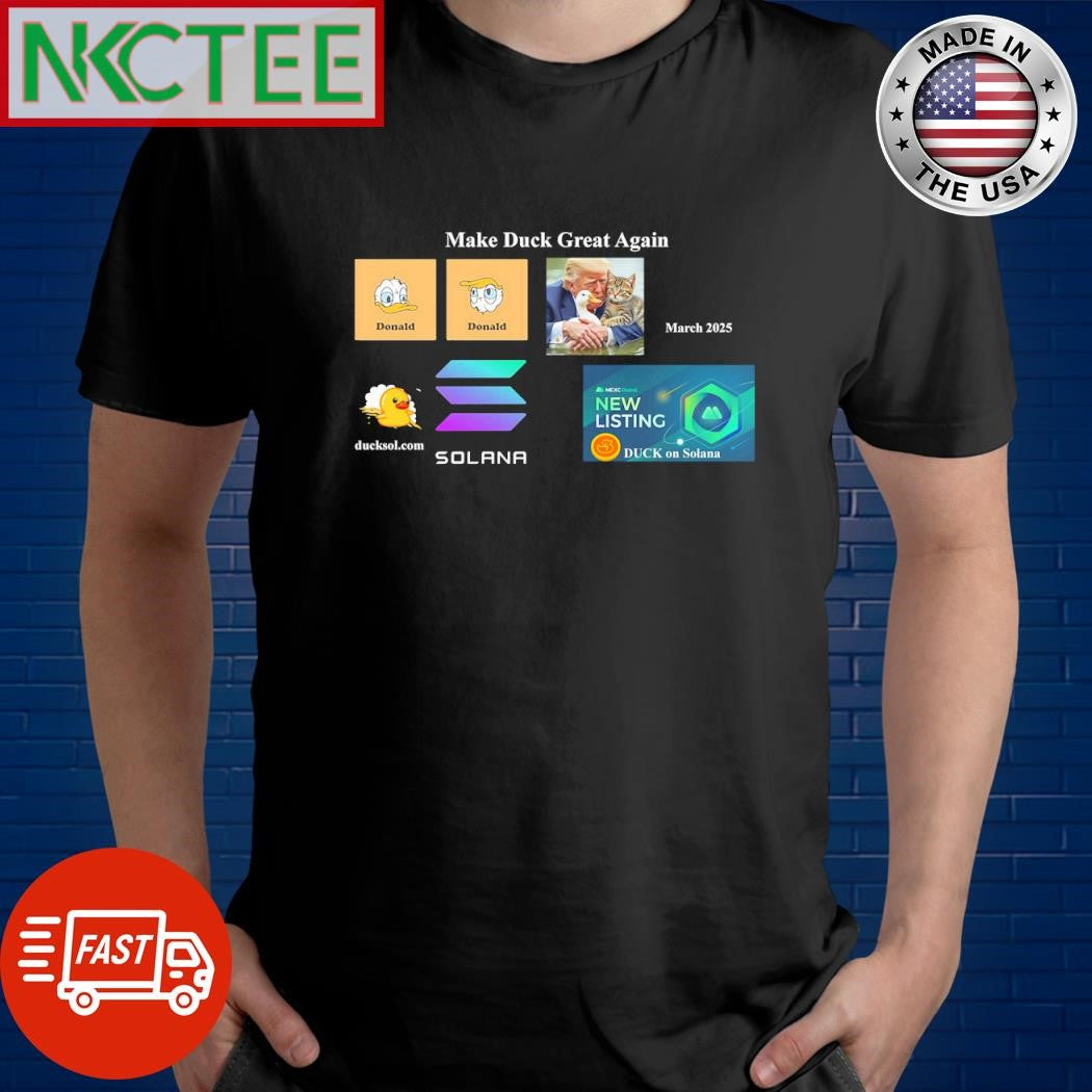 Nice Donald Trump and Donald Duck and MEXC new listing duck coin and Solana shirt Unisex T-shirt, Sweatshirt, Hoodie, Long Sleeve Tee - T-Shirt, Sweatshirt, Hoodie