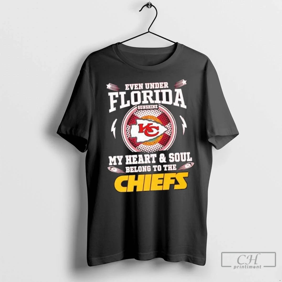Nice Even Under Florida Sunshine My Heart And Soul Belong To The Kansas City Chiefs Unisex T-shirt, Sweatshirt, Hoodie, Long Sleeve Tee - T-Shirt, Sweatshirt, Hoodie