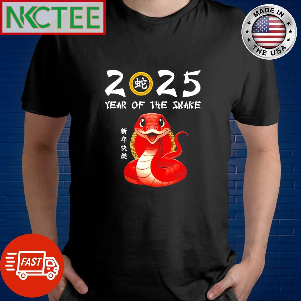 Nice Happy Lunar New Year Year Of the snake 2025 shirt Unisex T-shirt, Sweatshirt, Hoodie, Long Sleeve Tee - T-Shirt, Sweatshirt, Hoodie