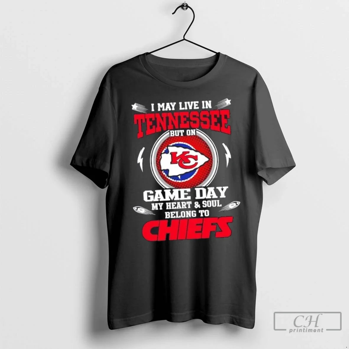 Nice I May Live In Tennessee But On Game Day My Heart And Soul Belongs Unisex T-shirt, Sweatshirt, Hoodie, Long Sleeve Tee - T-Shirt, Sweatshirt, Hoodie