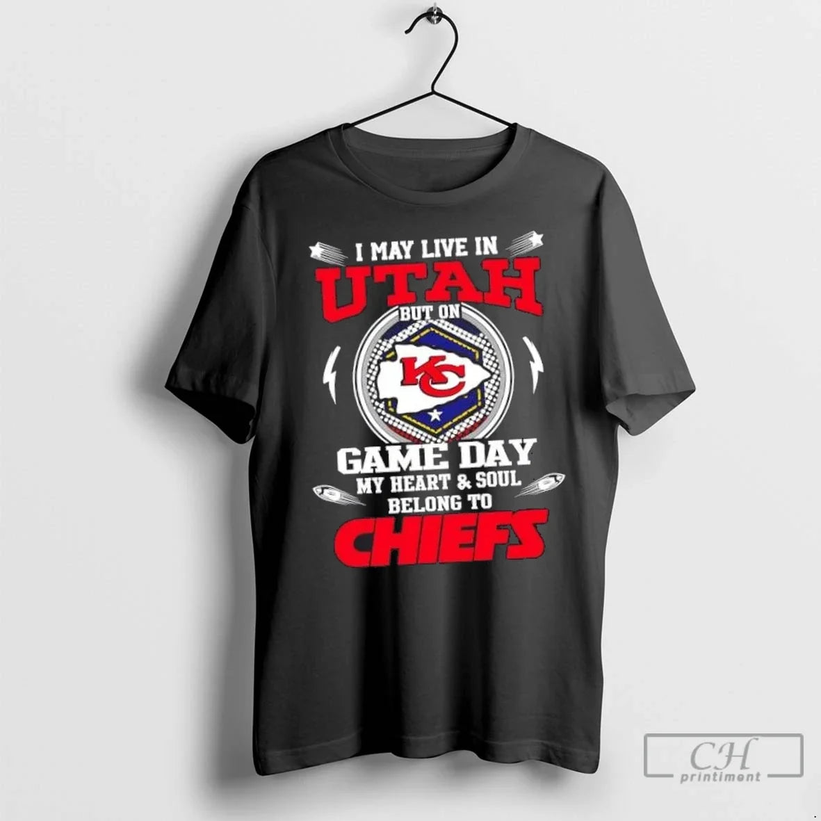 Nice I May Live In Utah But On Game Day My Heart And Soul Belongs Unisex T-shirt, Sweatshirt, Hoodie, Long Sleeve Tee - T-Shirt, Sweatshirt, Hoodie
