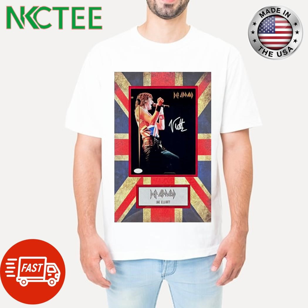 Nice Joe Elliott (def Leppard) Signed Custom Framed Display-jsa United Kingdom Flag Poster Shirt - T-Shirt, Sweatshirt, Hoodie