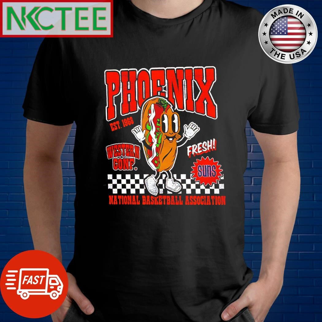 Nice Phoenix est 1968 Western Conf Fresh Suns National Basketball Association shirt Unisex T-shirt, Sweatshirt, Hoodie, Long Sleeve Tee - T-Shirt, Sweatshirt, Hoodie