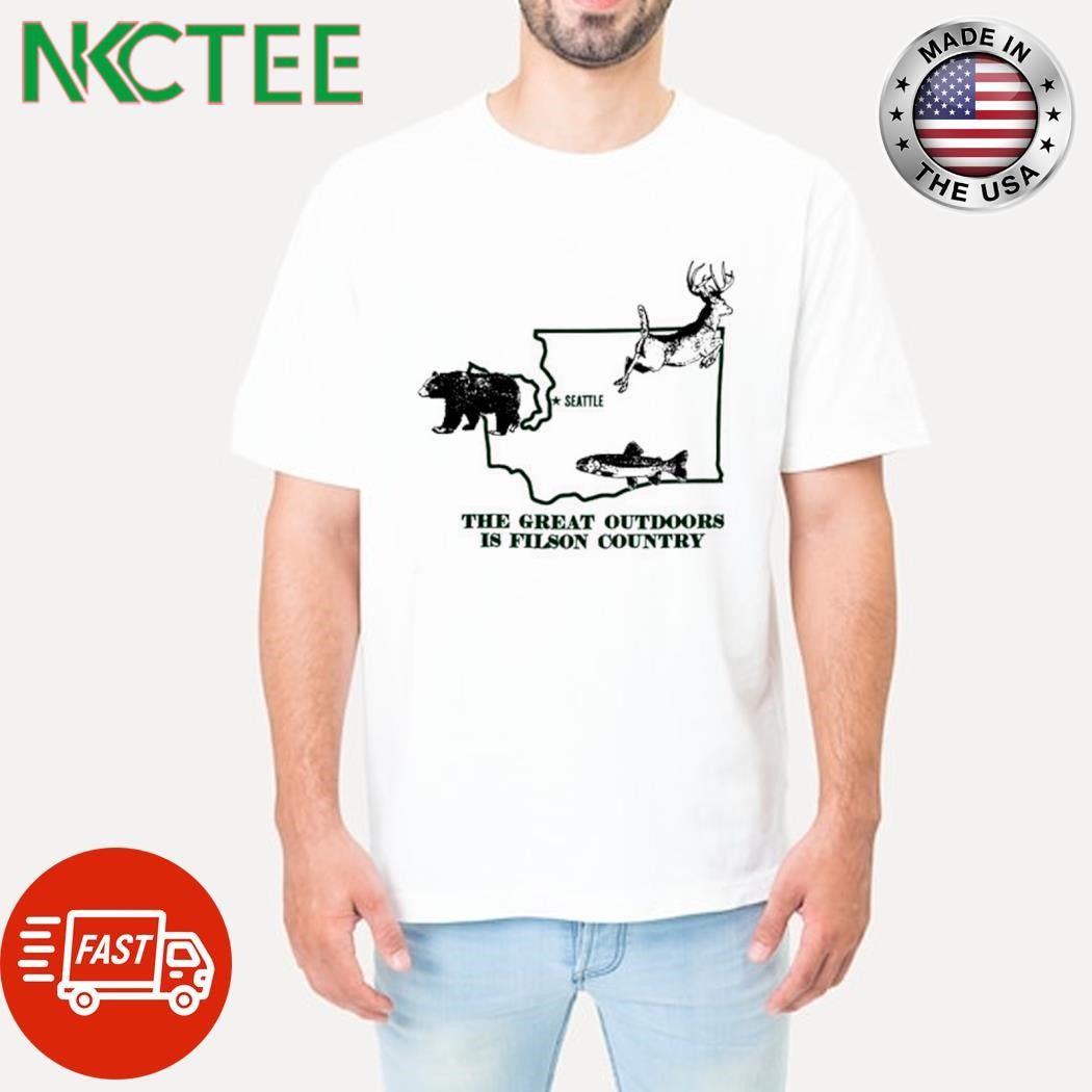 Nice The great outdoors is filson country Seattle map shirt Unisex T-shirt, Sweatshirt, Hoodie, Long Sleeve Tee - T-Shirt, Sweatshirt, Hoodie