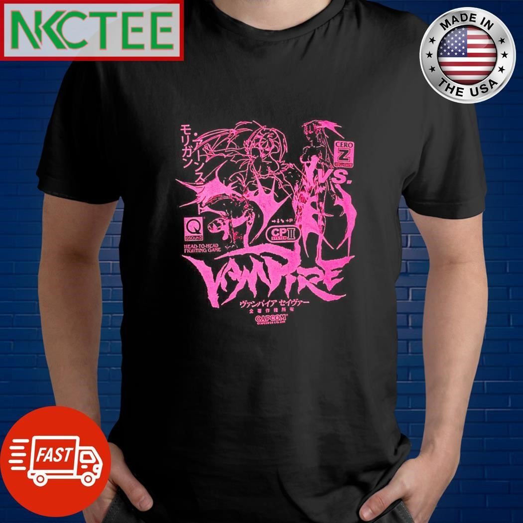 Nice Vampire Savior Capcom CPII system head to head fighting game shirt Unisex T-shirt, Sweatshirt, Hoodie, Long Sleeve Tee - T-Shirt, Sweatshirt, Hoodie