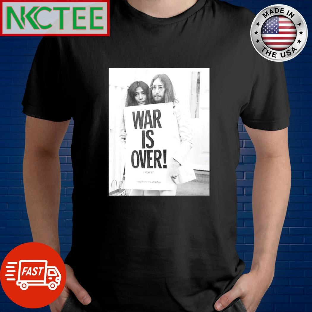 Nice War is over! if you want it love and peace from John and Yoko photo shirt Unisex T-shirt, Sweatshirt, Hoodie, Long Sleeve Tee - T-Shirt, Sweatshirt, Hoodie
