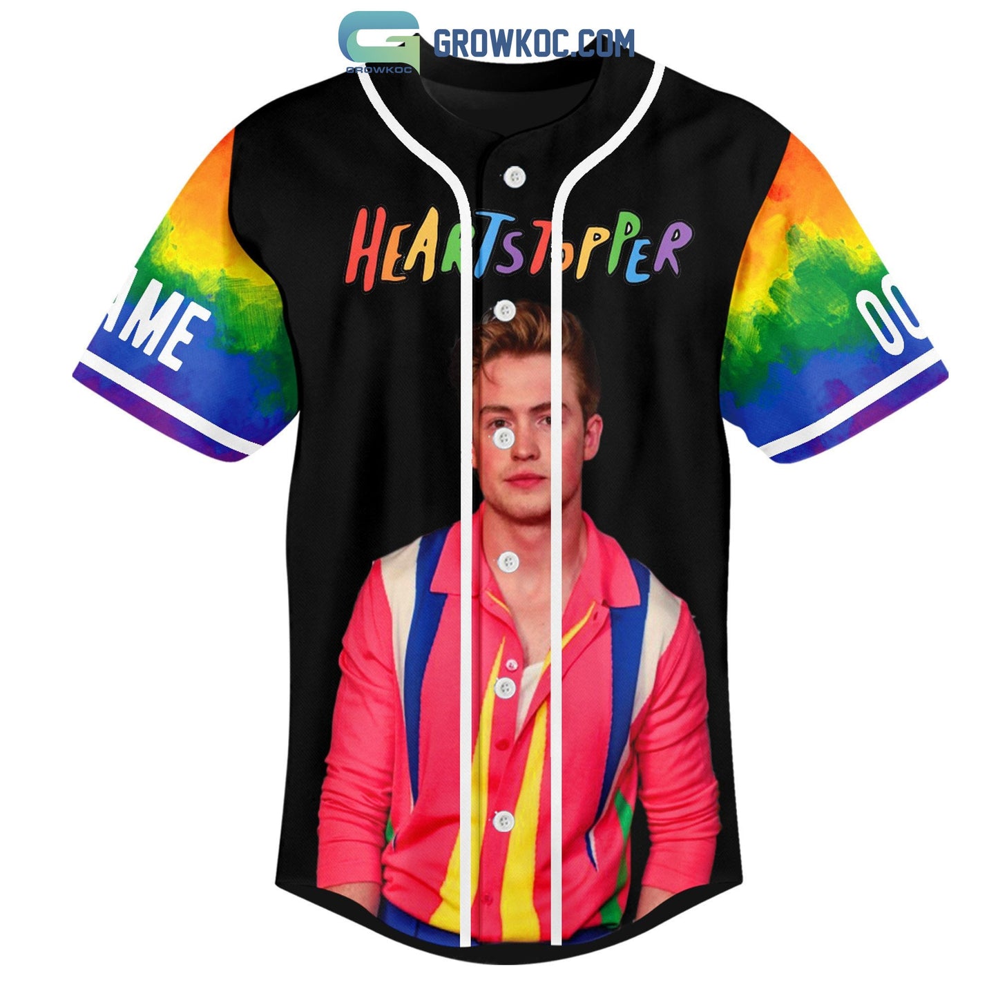 Nick Nelson Heartstopper I’m Bi Actually And So What Personalized Baseball Jersey baseball jersey product view 2