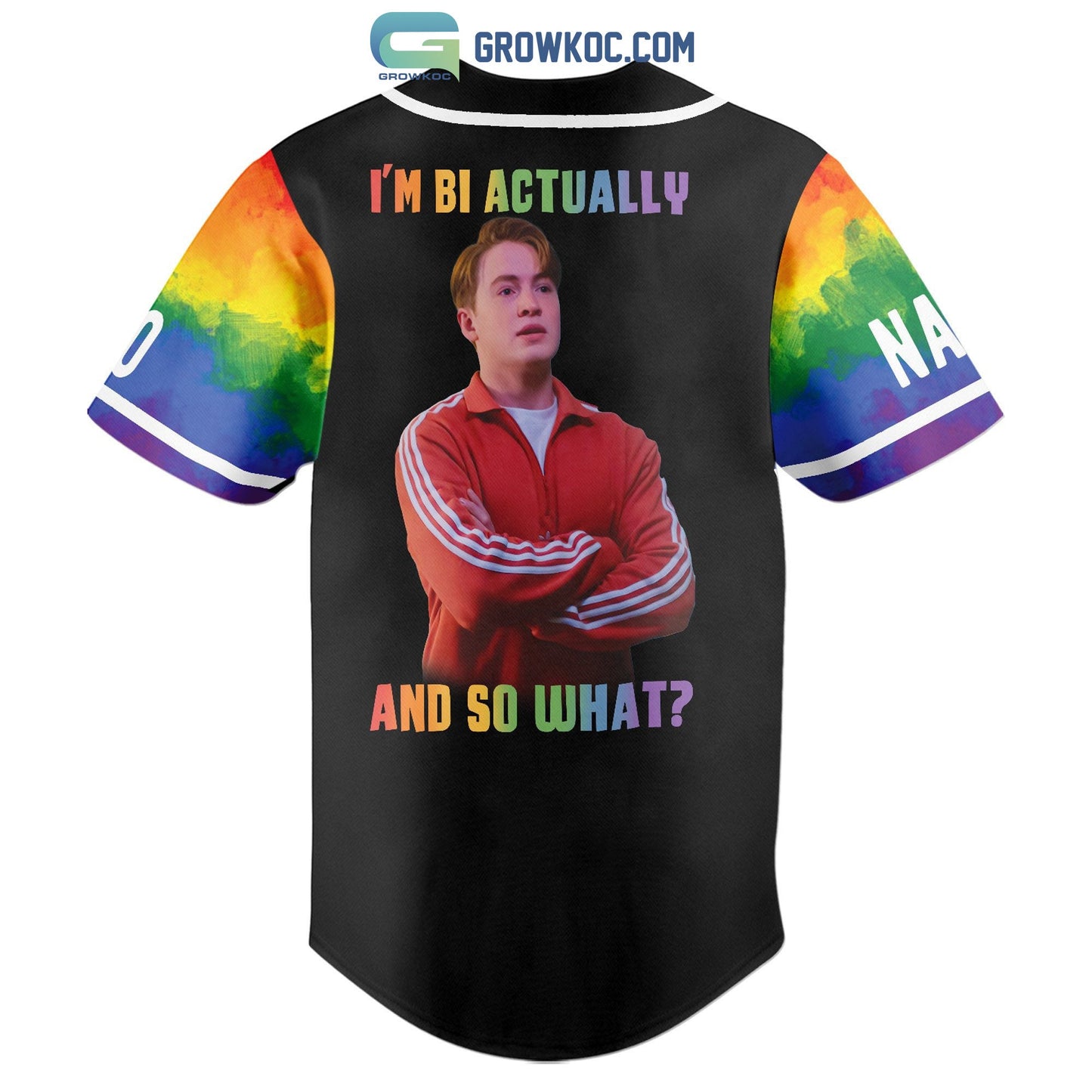 Nick Nelson Heartstopper I’m Bi Actually And So What Personalized Baseball Jersey baseball jersey product view 3