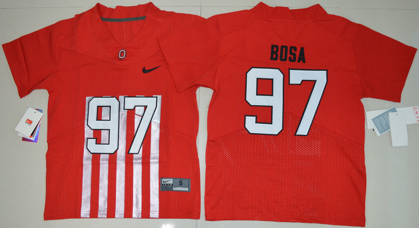 Nick Bosa 97 Youth Red 1 College Football Jersey football jersey product view 1