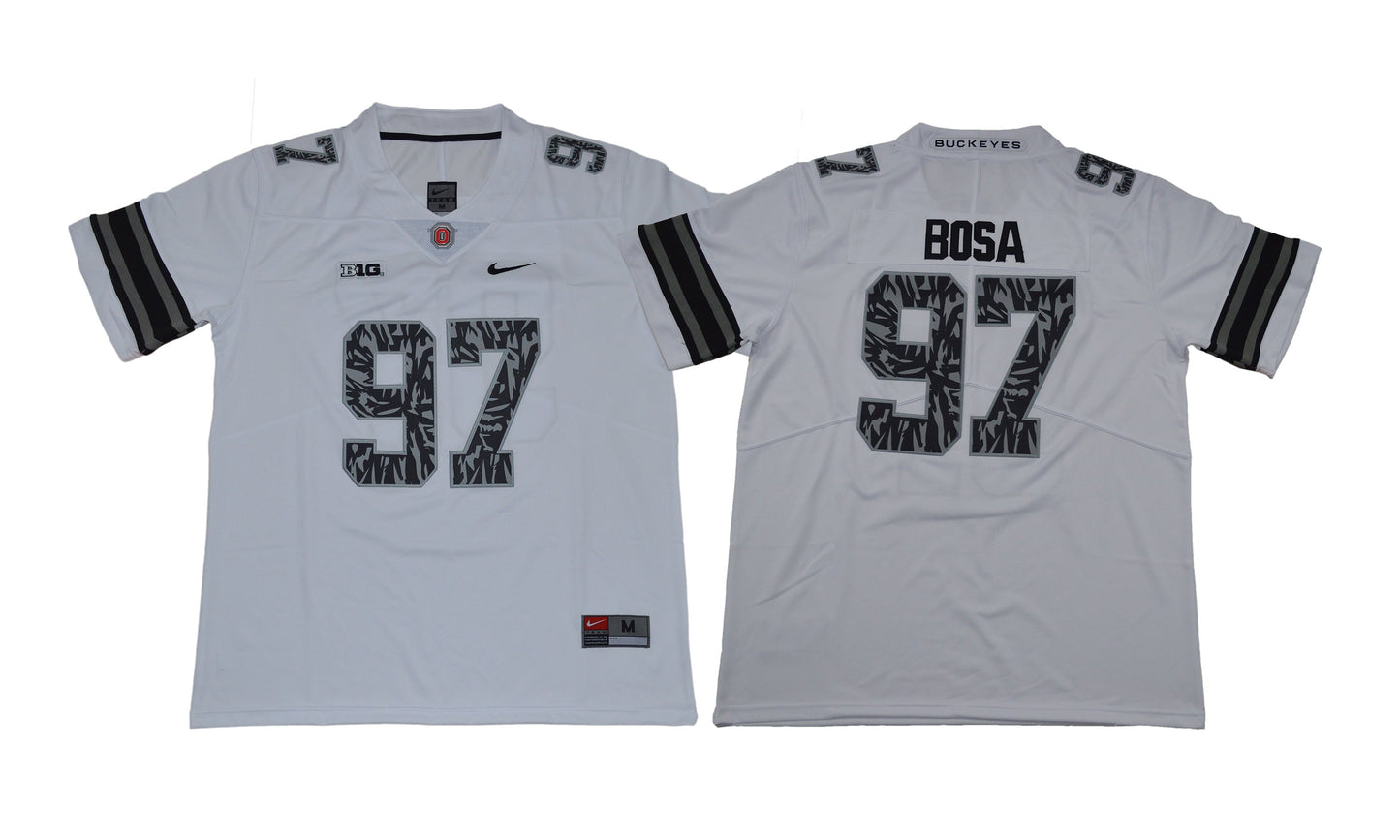 Nick Bosa #97 17 White College Football Jersey football jersey product view 1