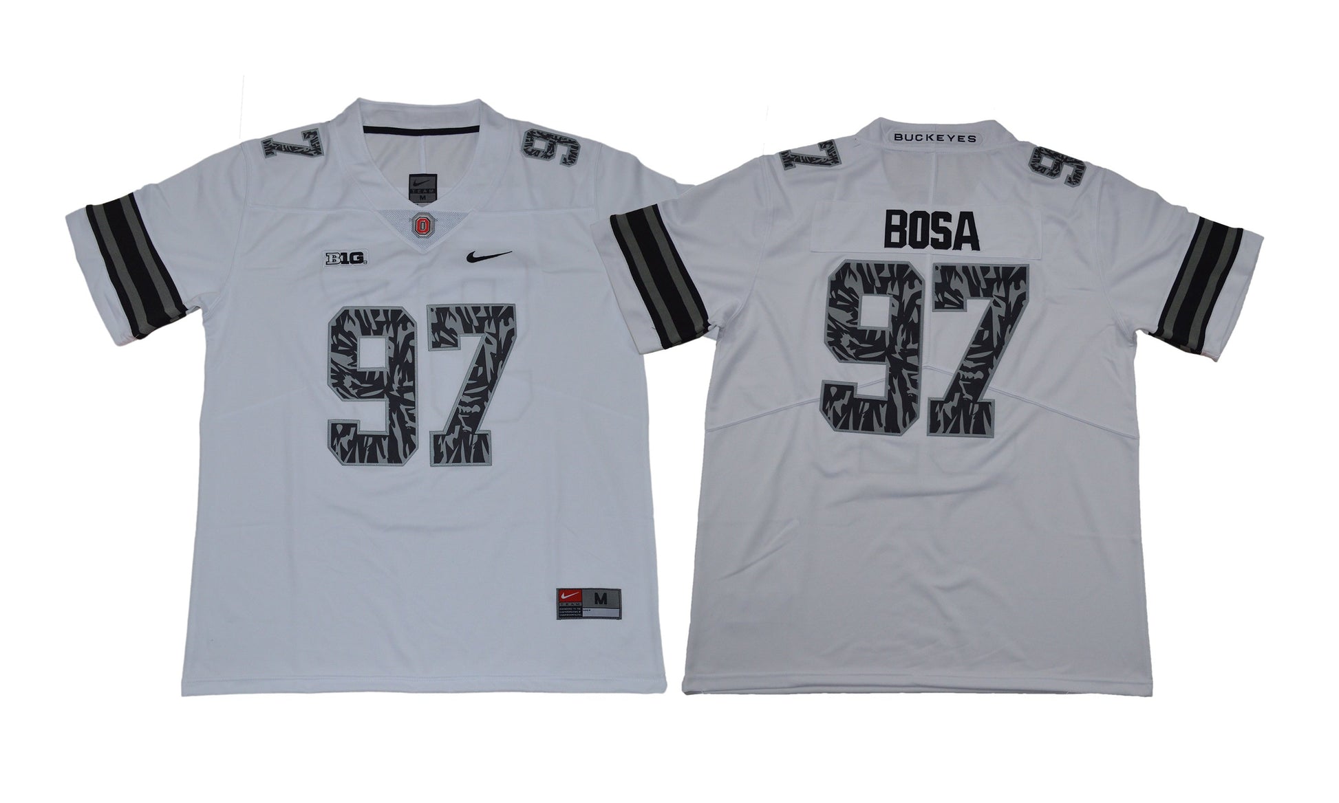 Nick Bosa #97 17 White College Football Jersey football jersey product view 1