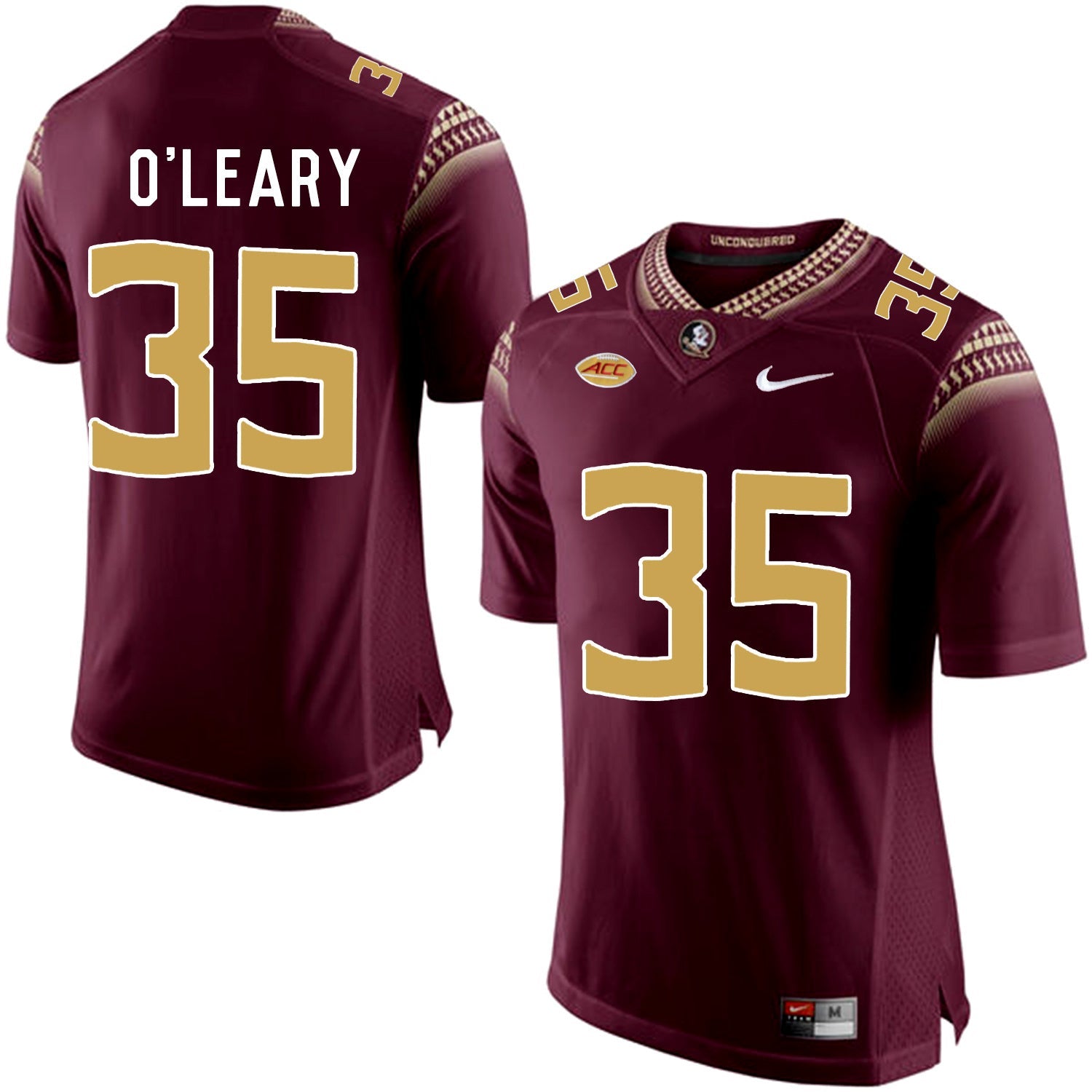 Nick O'Leary 35 Burgundy College Football Jersey football jersey product view 1