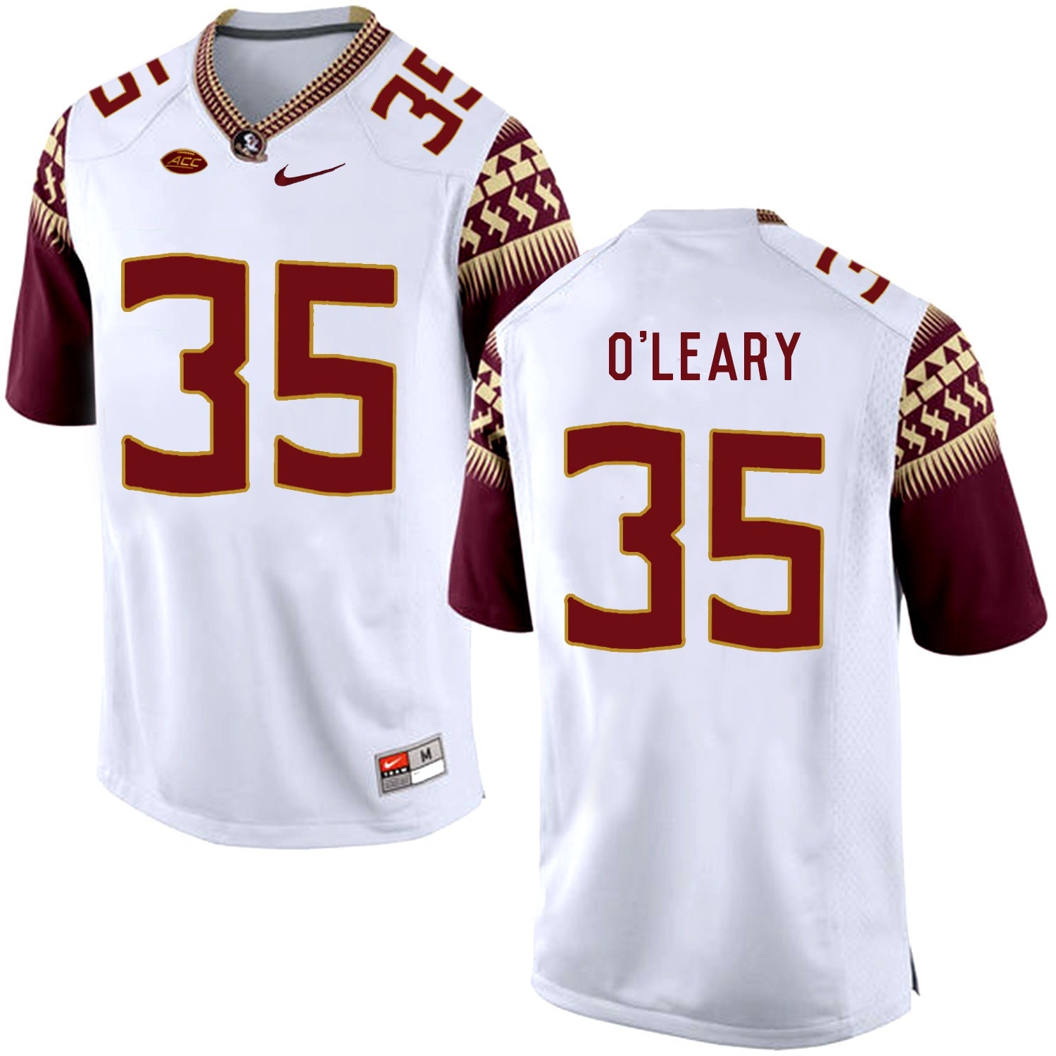 Nick O'Leary 35 White College Football Jersey football jersey product view 1