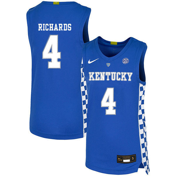 Nick Richards 4 Blue College Football Jersey football jersey product view 1