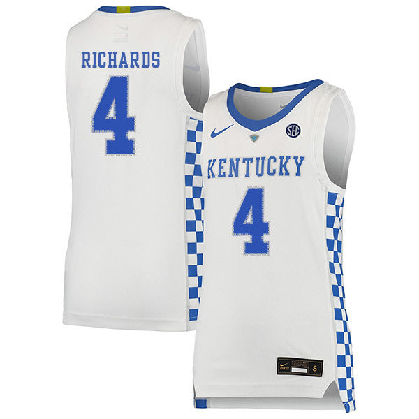 Nick Richards 4 White College Football Jersey football jersey product view 1