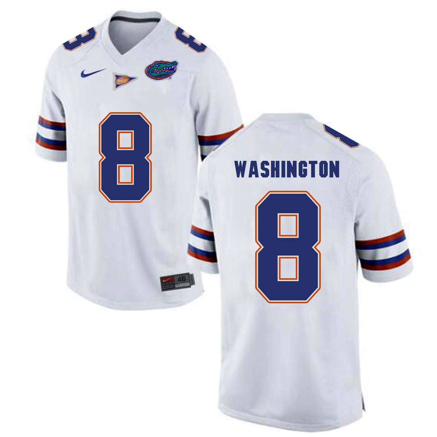 Nick Washington 8 White College Football Jersey football jersey product view 1