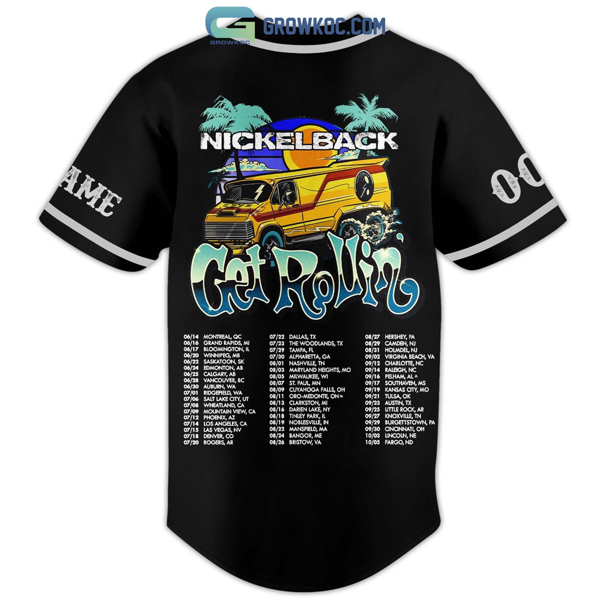 Nickelback Get Rollin Personalized Baseball Jersey baseball jersey product view 3
