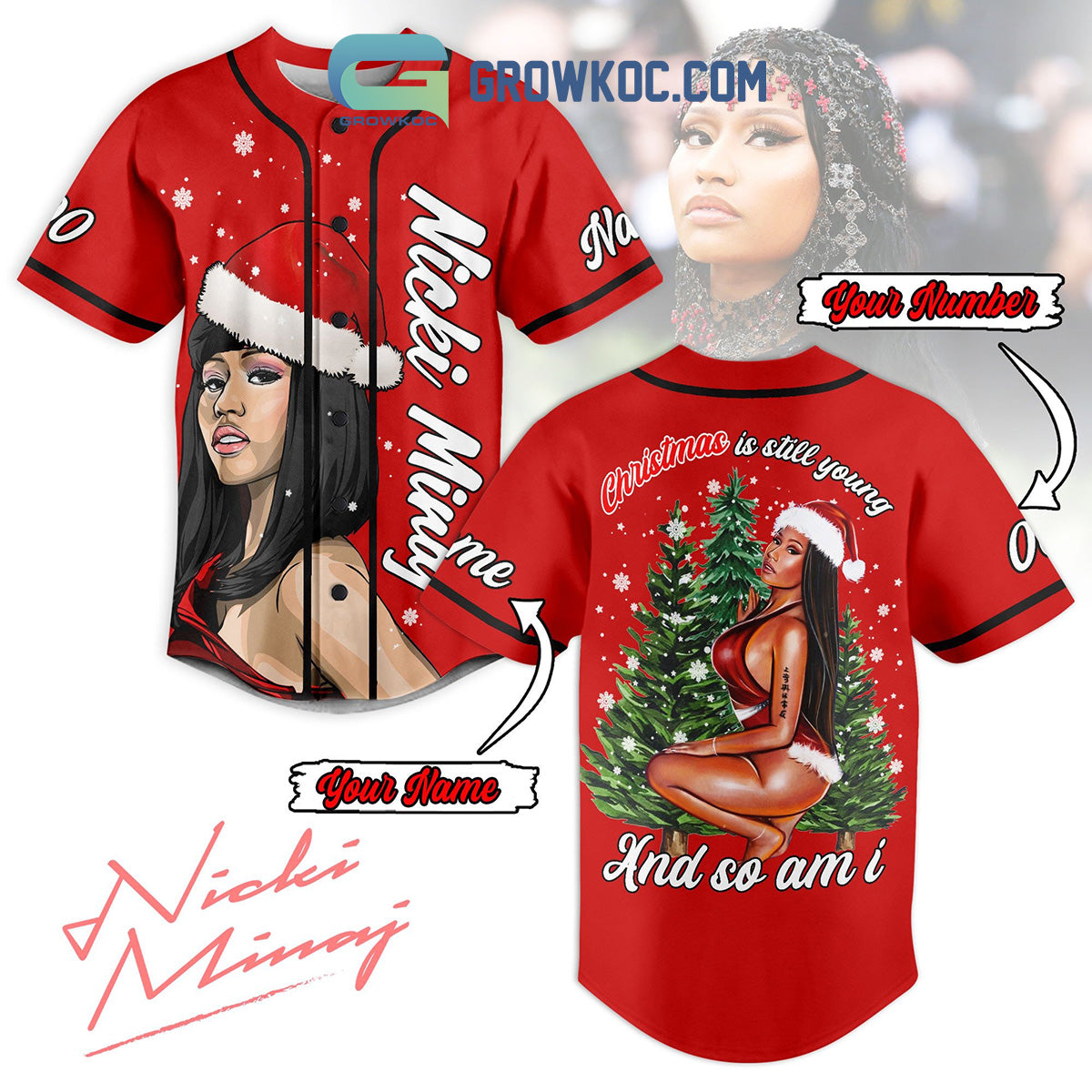 Nicki Minaj Christmas Is Still Young And So Am I Personalized Baseball Jersey baseball jersey product view 1
