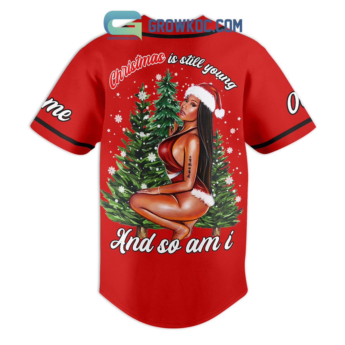Nicki Minaj Christmas Is Still Young And So Am I Personalized Baseball Jersey baseball jersey product view 3