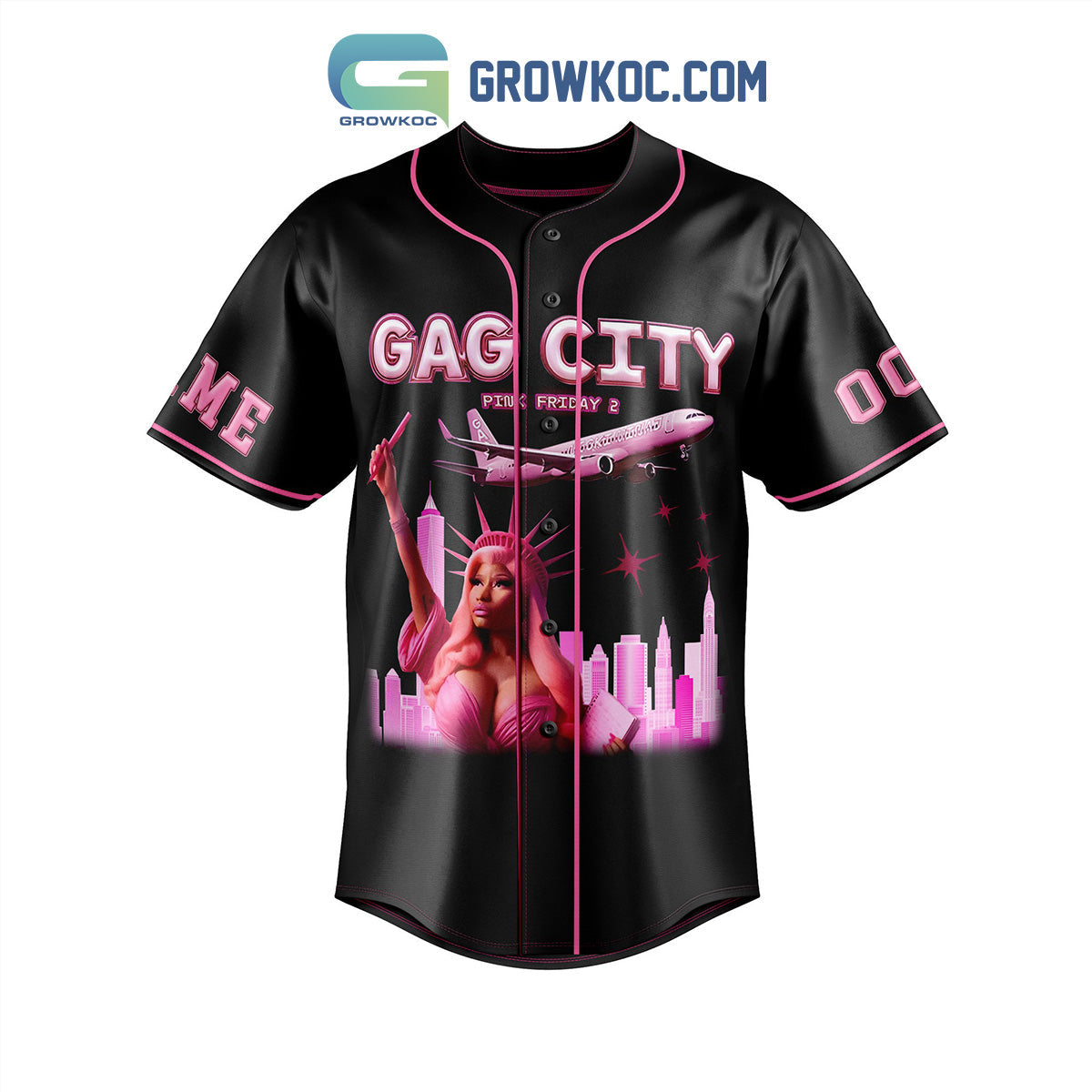 Nicki Minaj Pink Friday 2 Tour In Gaga City Personalized Baseball Jersey baseball jersey product view 3