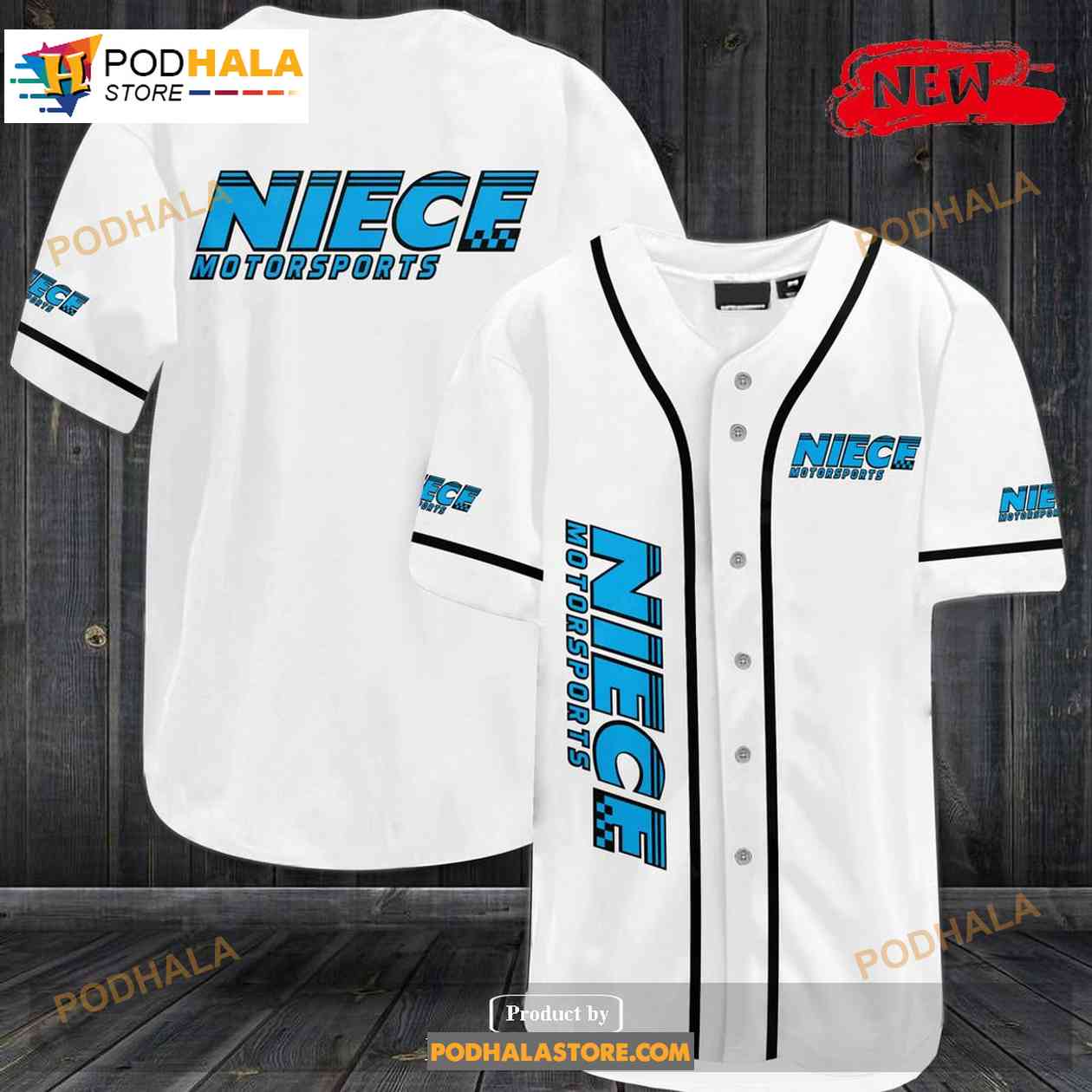 Niece Motorsports Baseball Jersey baseball jersey product view 1