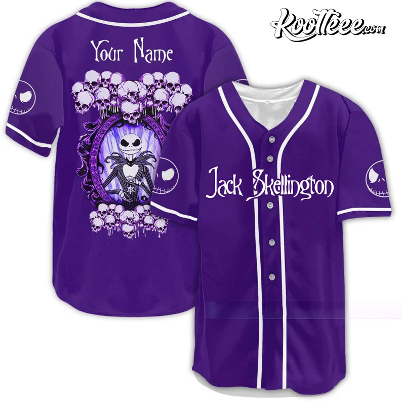 Nightmare Before Christmas Jack Skellington Baseball Jersey baseball jersey product view 1