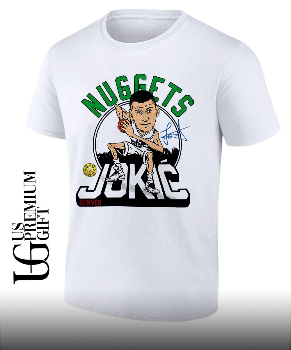 Nikola Jokic Denver Nuggets playing basketball NBA caricature graphic shirt Unisex T-shirt, Sweatshirt, Hoodie, Long Sleeve Tee - T-Shirt, Sweatshirt, Hoodie
