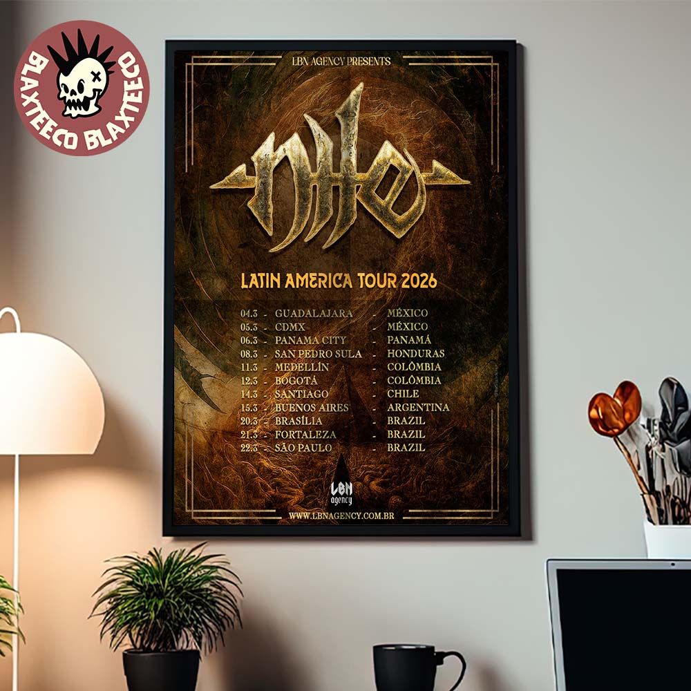 Nile Latin America Tour 2026 Schedule Dates Home Decor Poster Canvas Unisex T-shirt, Sweatshirt, Hoodie, Long Sleeve Tee - T-Shirt, Sweatshirt, Hoodie