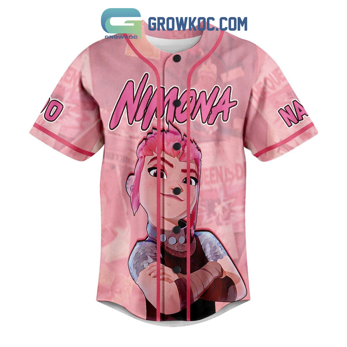 Nimona Let’s Break Stuff Personalized Baseball Jersey baseball jersey product view 2