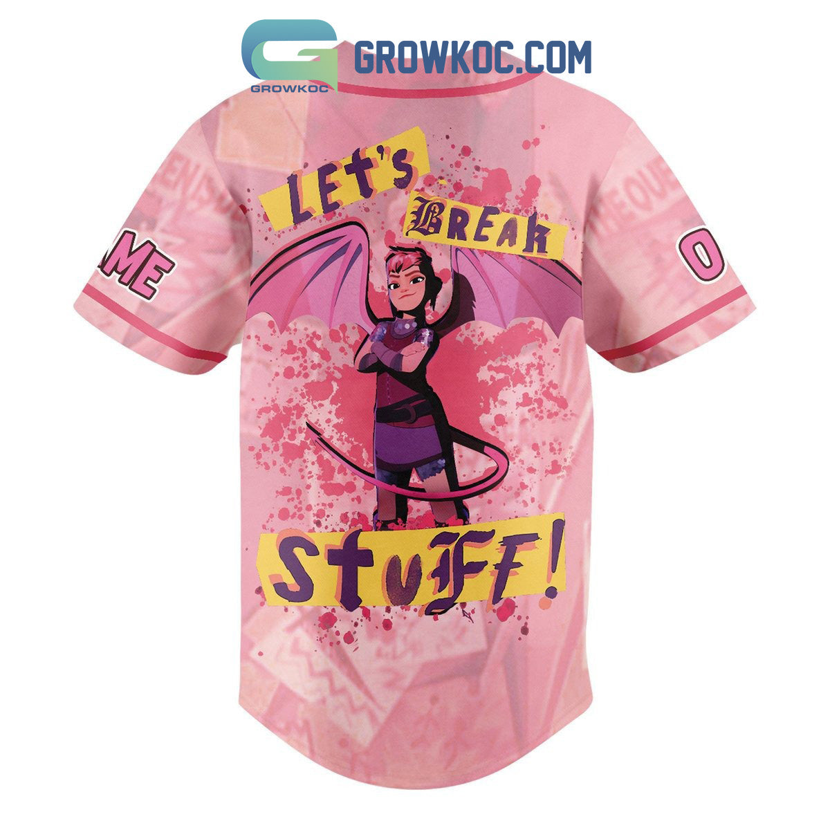 Nimona Let’s Break Stuff Personalized Baseball Jersey baseball jersey product view 3