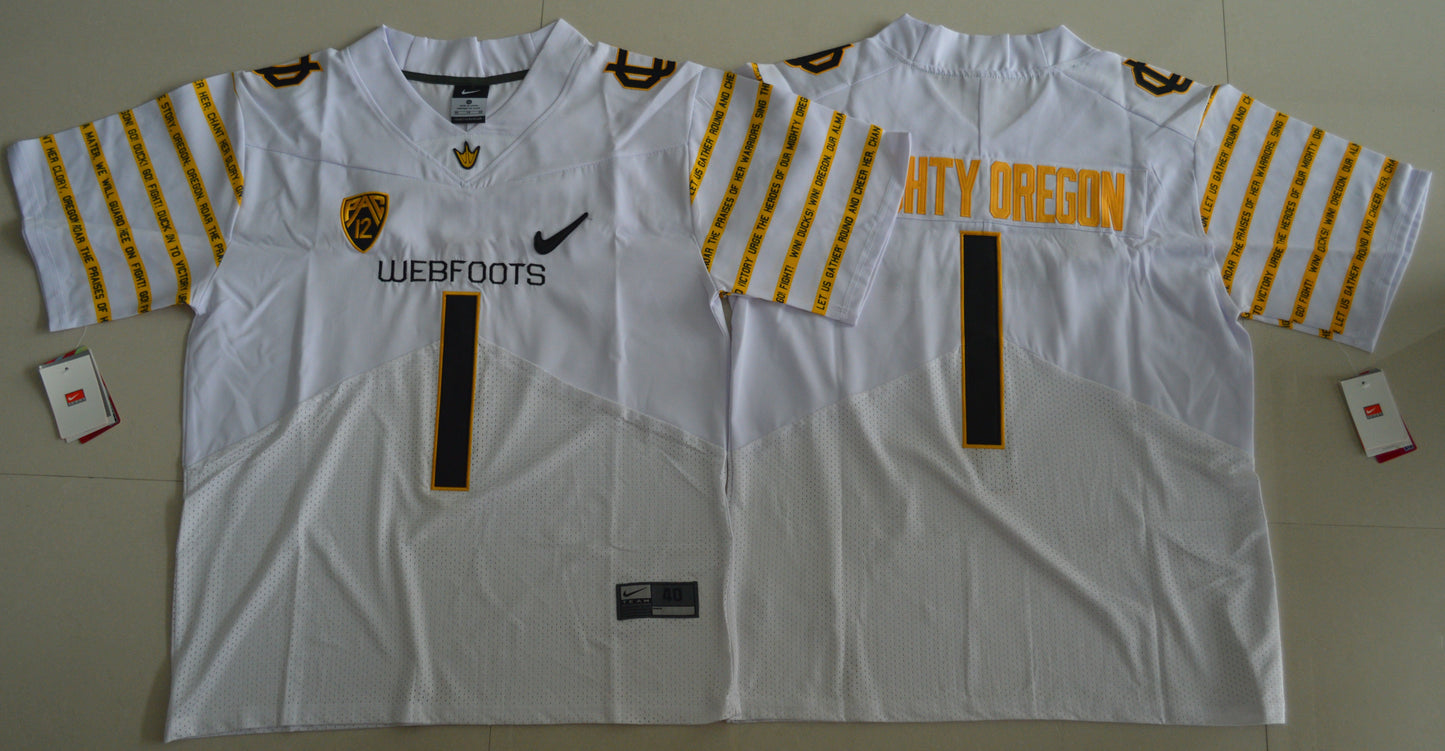 No.1 Fan White 100 Retro Edition College Football Jersey football jersey product view 1