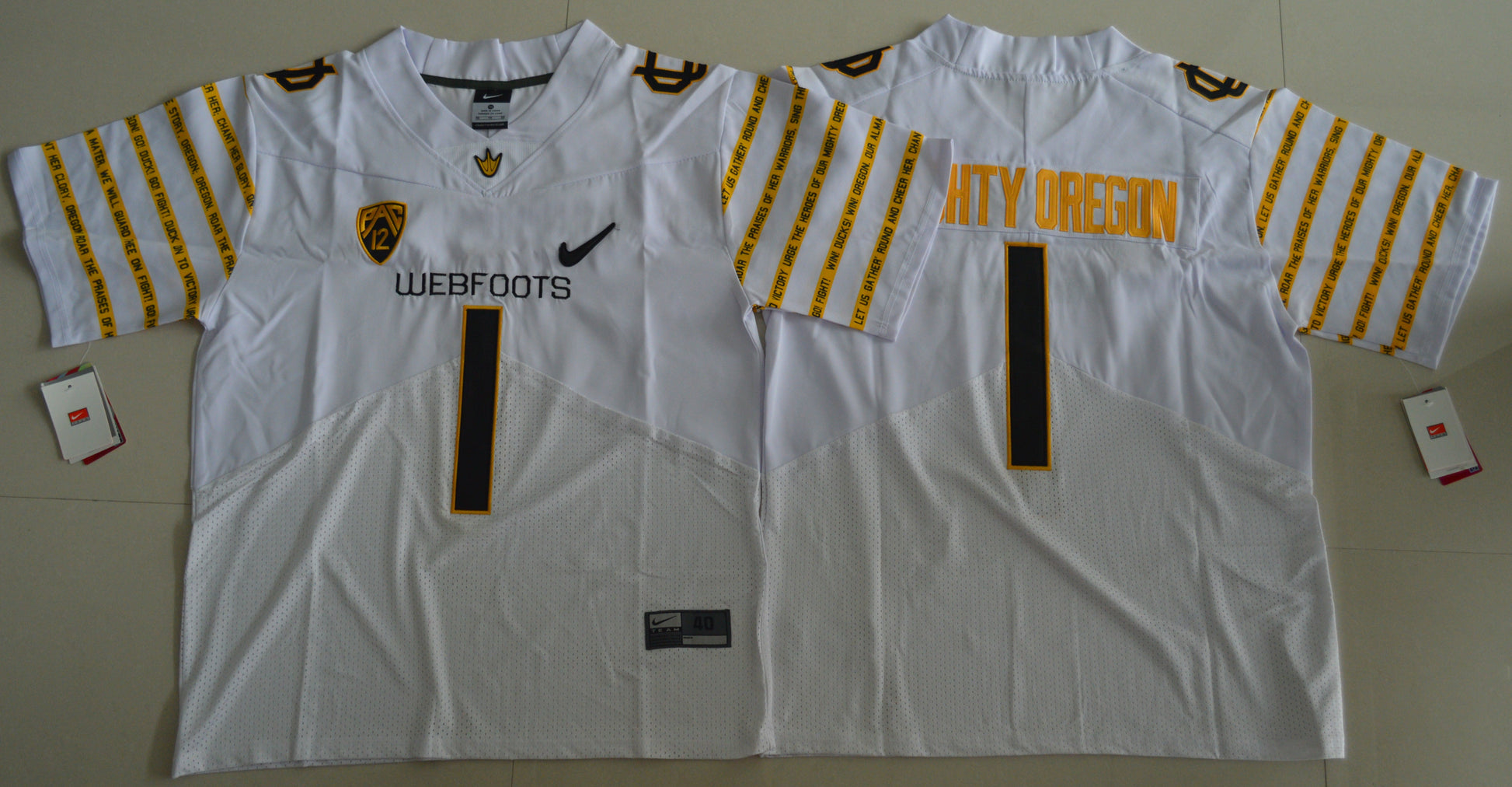 No.1 Fan White 100 Retro Edition College Football Jersey football jersey product view 1