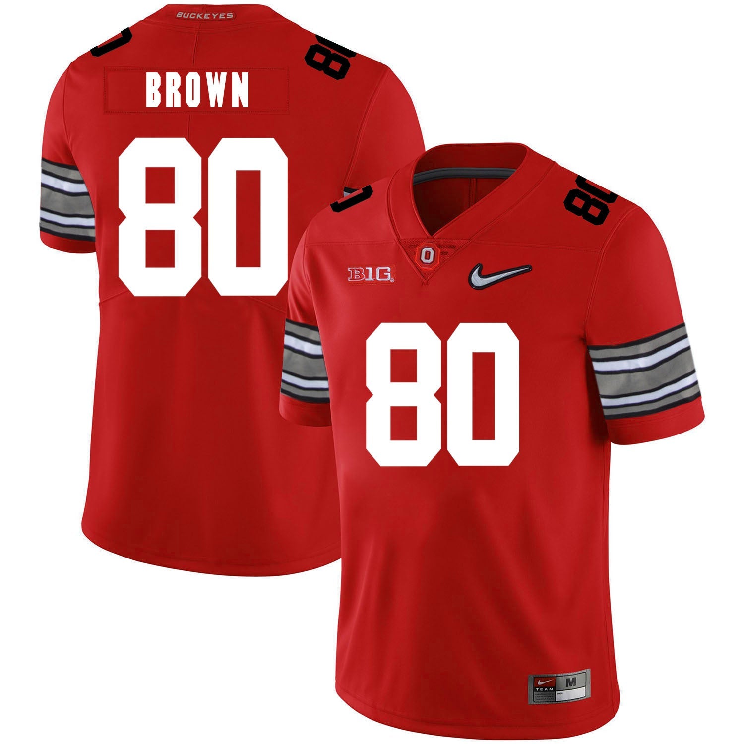 Noah Brown 80 Diamond Red College Football Jersey football jersey product view 1