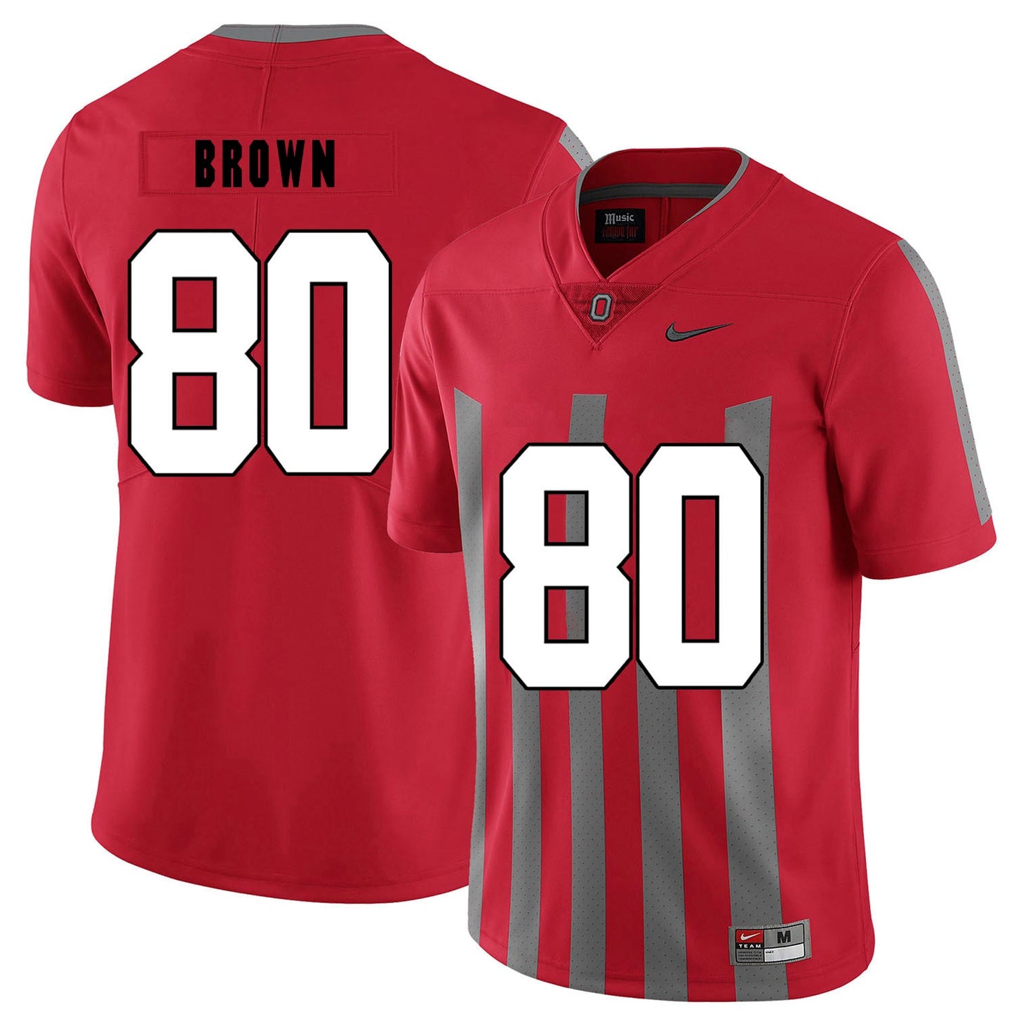 Noah Brown 80 Elite Red College Football Jersey football jersey product view 1