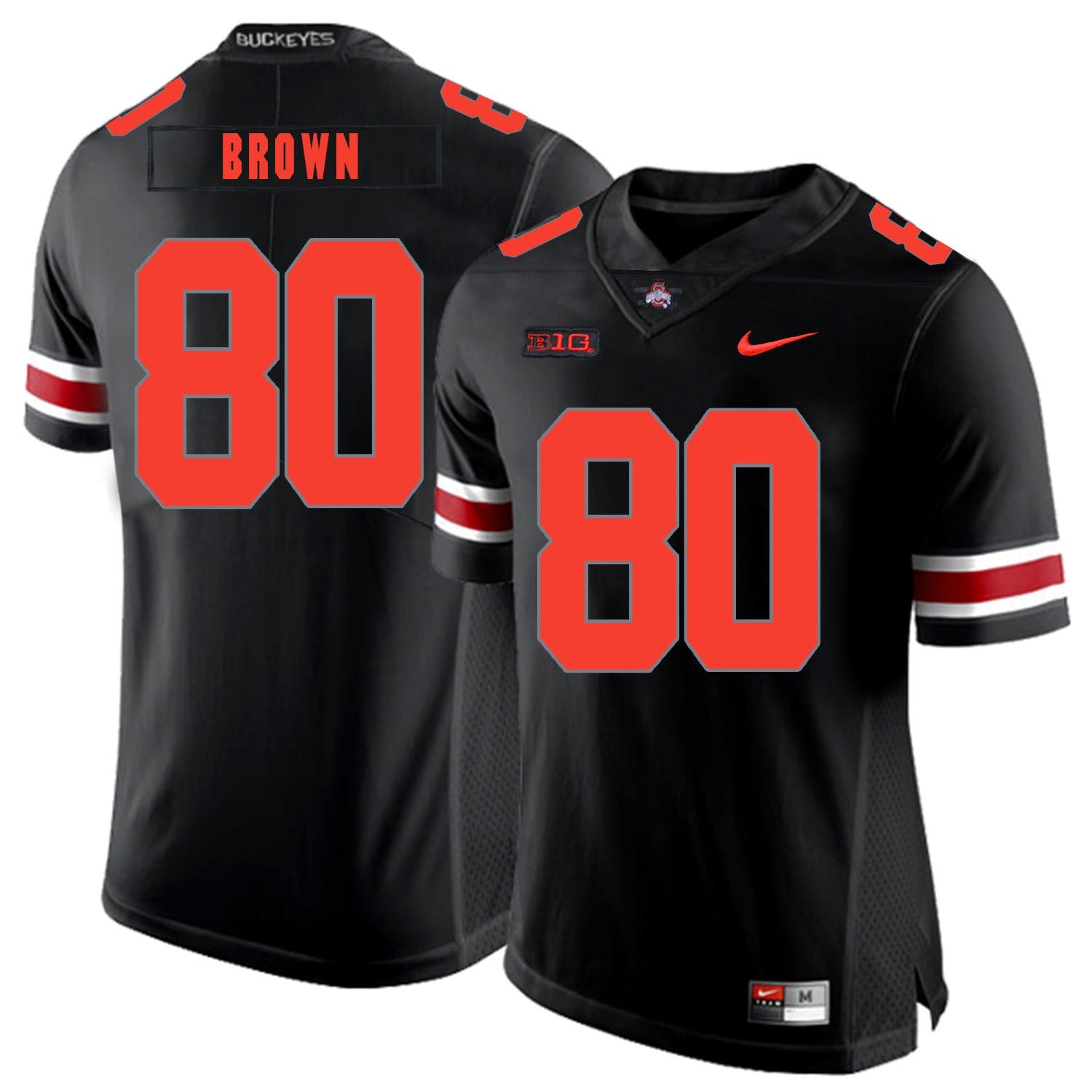 Noah Brown 80 Lights Out College Football Jersey football jersey product view 1