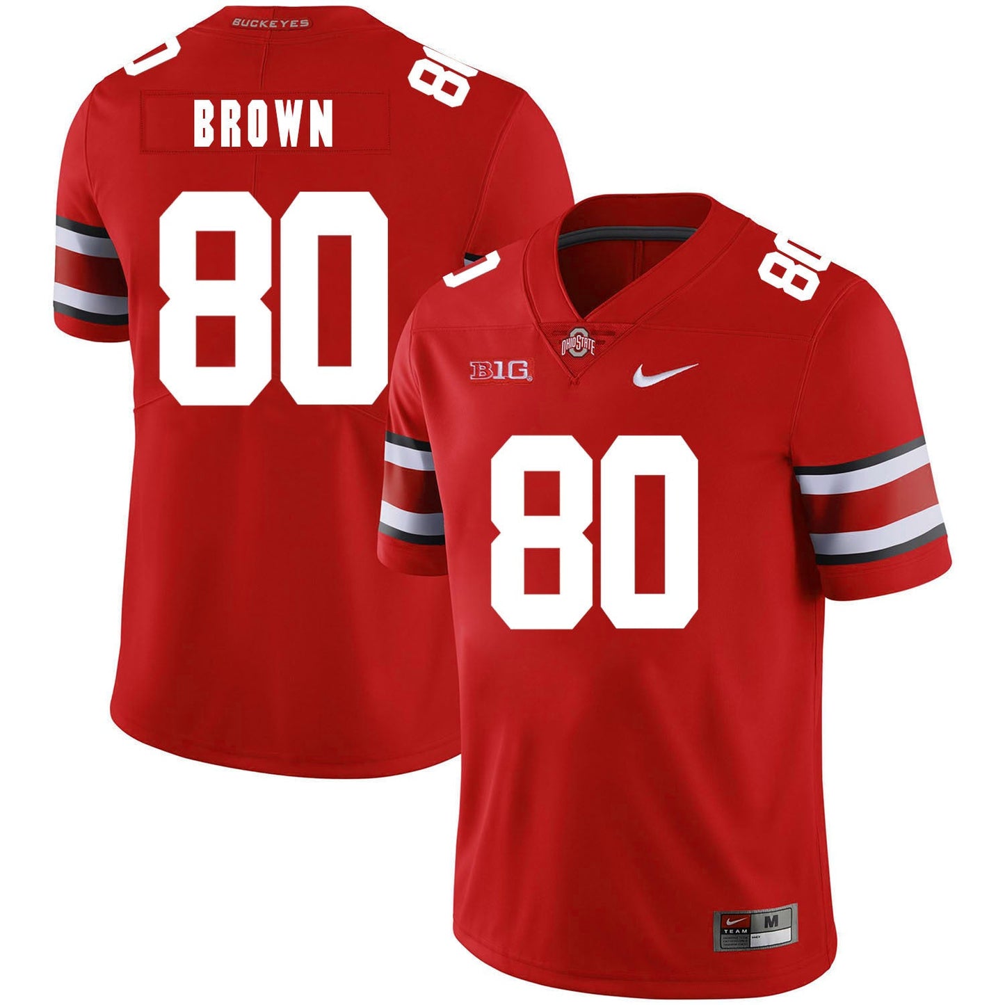 Noah Brown 80 Red College Football Jersey football jersey product view 1
