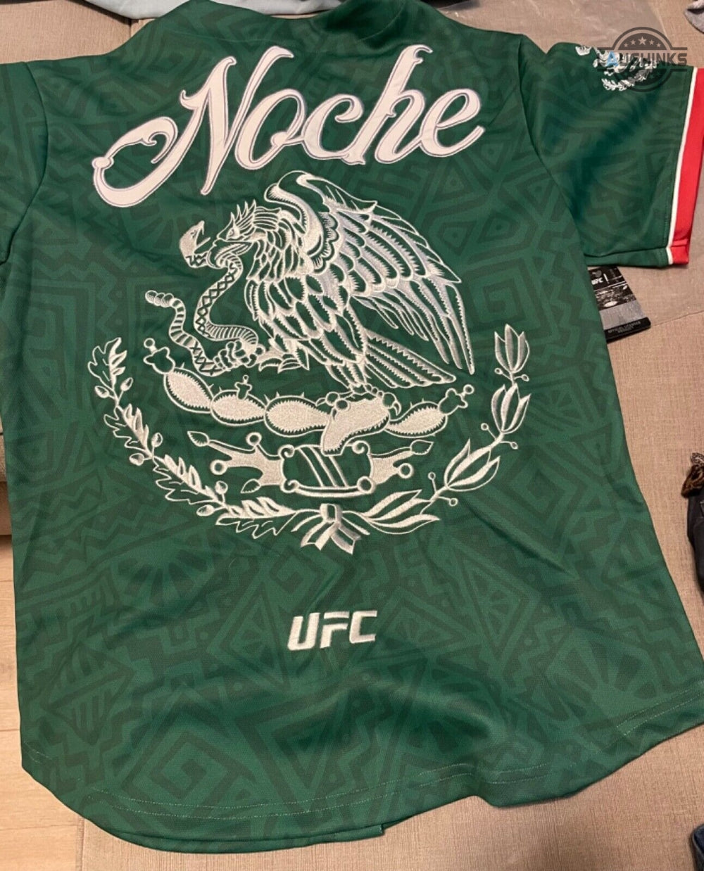 Noche Ufc Jersey Green Replica All Over Printed Noche Ufc Shirt Ufc Mexico Baseball Jersey Shirts 2023 New Ufc Noche Jersey For Sale Mexican Football Soccer Shirt football jersey product view 1