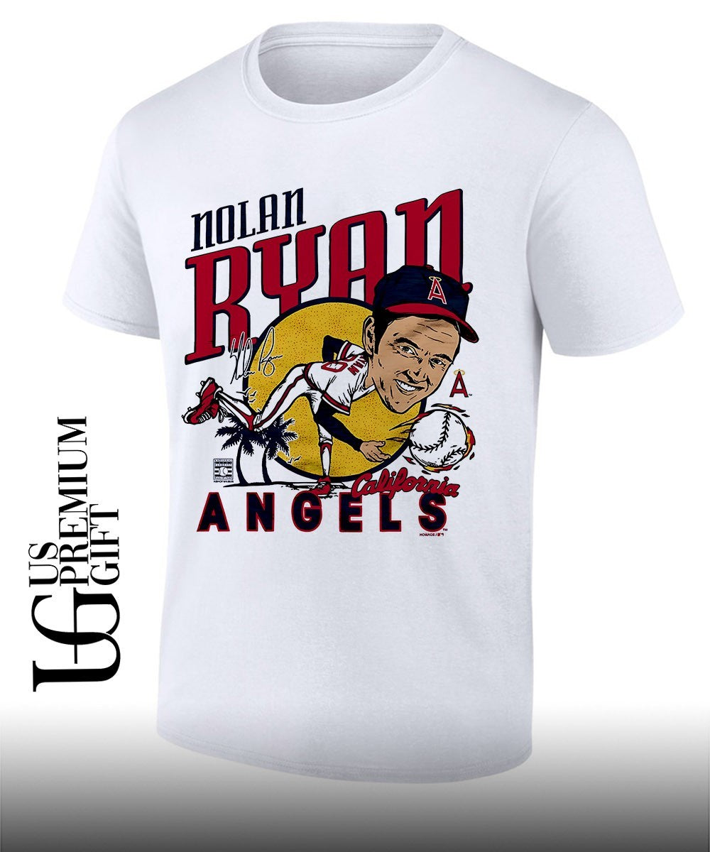 Nolan Ryan Los Angeles Angels baseball caricature signature shirt Unisex T-shirt, Sweatshirt, Hoodie, Long Sleeve Tee - T-Shirt, Sweatshirt, Hoodie