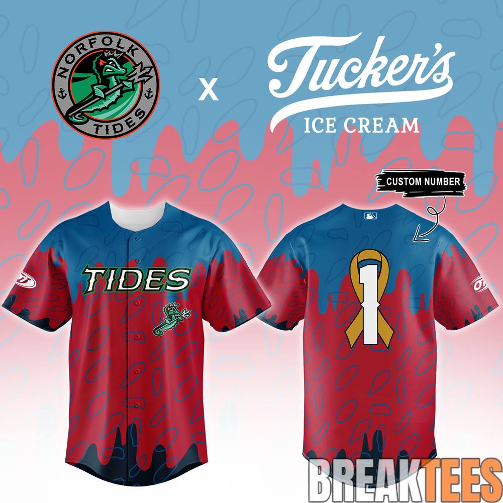 Norfolk Tides x Tuckers Ice Cream Custom Baseball Jersey Unisex T-shirt, Sweatshirt, Hoodie, Long Sleeve Tee - T-Shirt, Sweatshirt, Hoodie