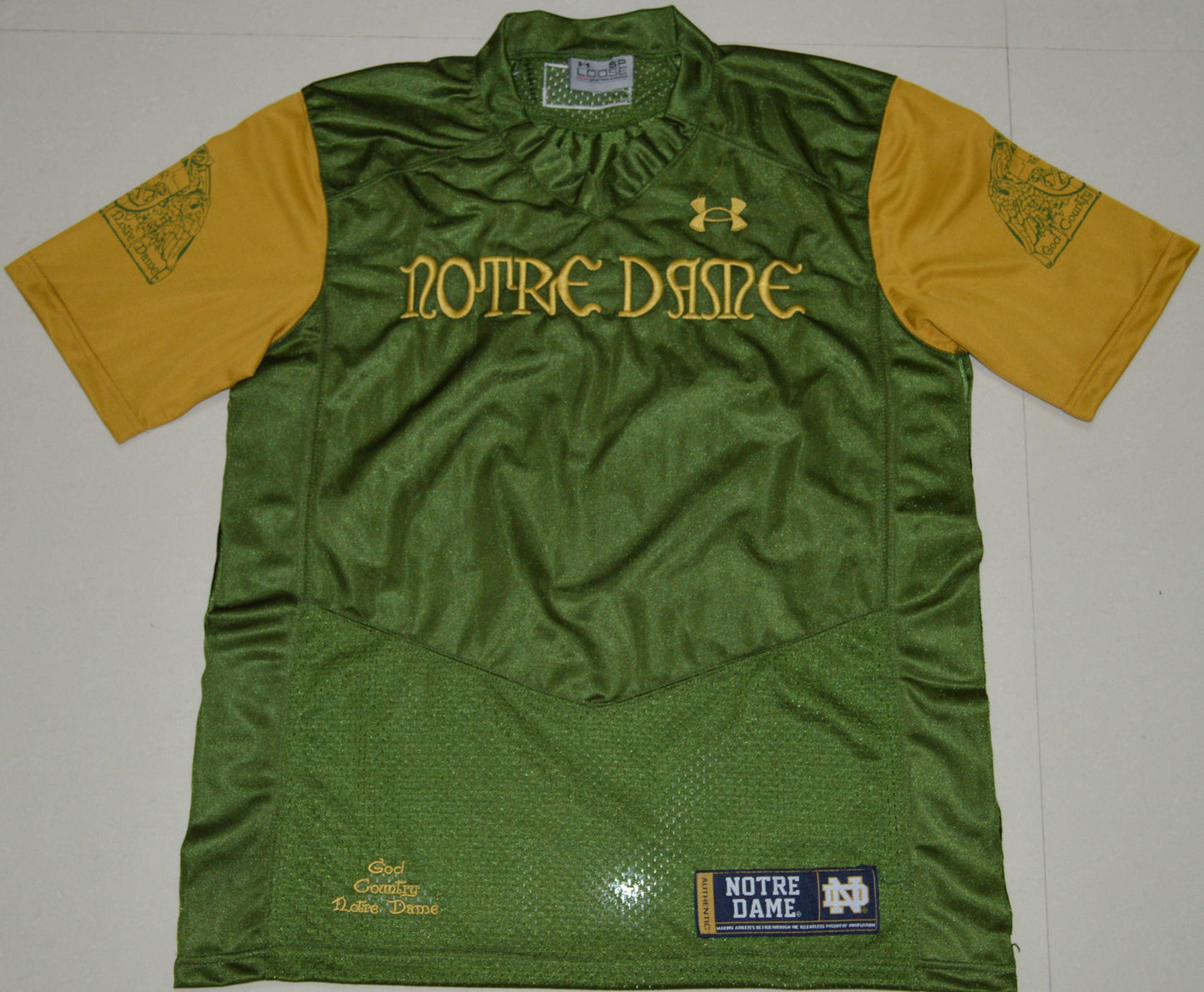 Norte Dame Blank Green Front College Football Jersey football jersey product view 1