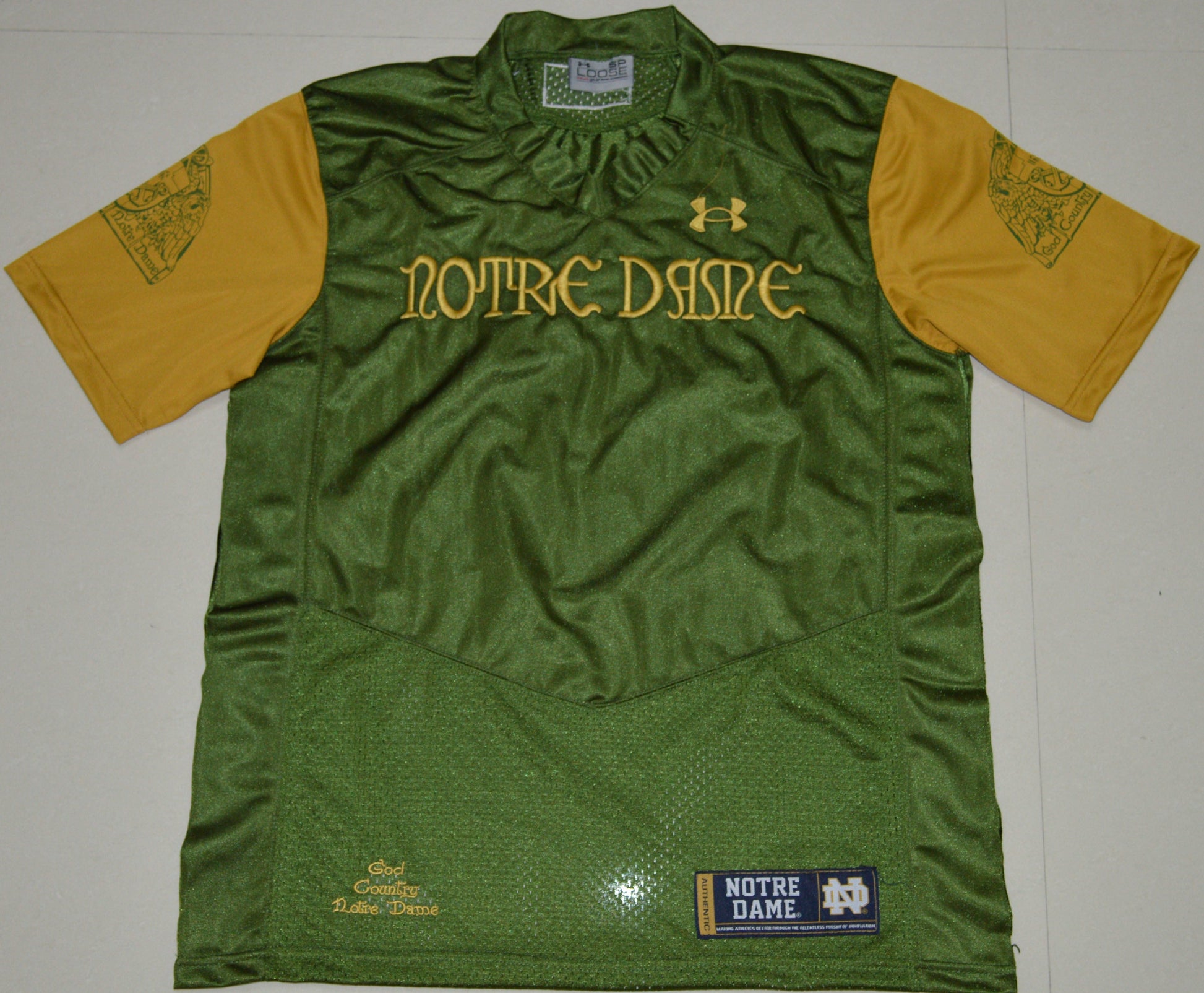 Norte Dame Blank Green Front College Football Jersey football jersey product view 1