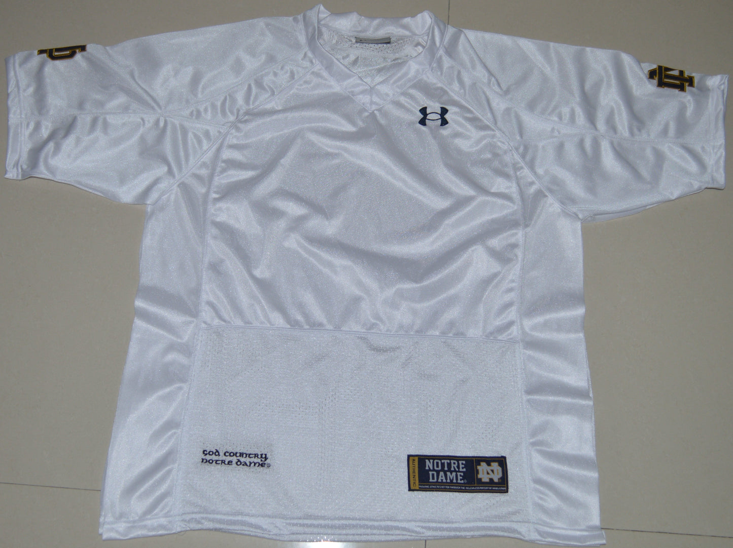 Norte Dame Blank White Front College Football Jersey football jersey product view 1