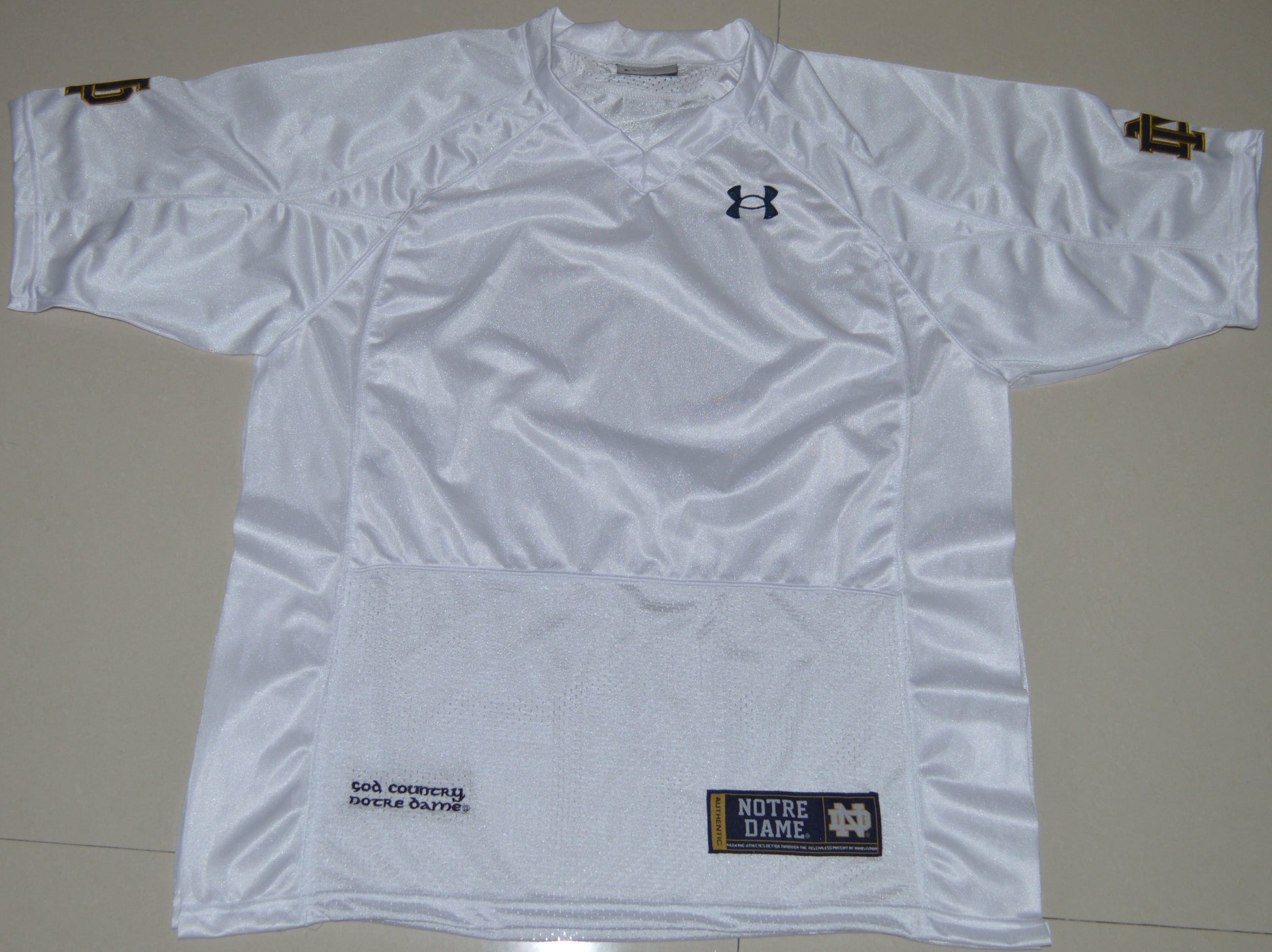 Norte Dame Blank White Front College Football Jersey football jersey product view 1